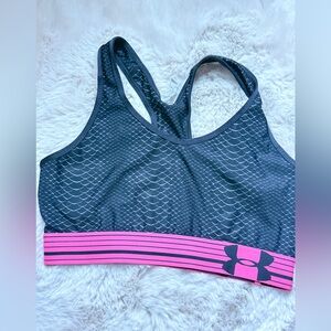 Under Armour Black and Pink Patterned Sports Bra